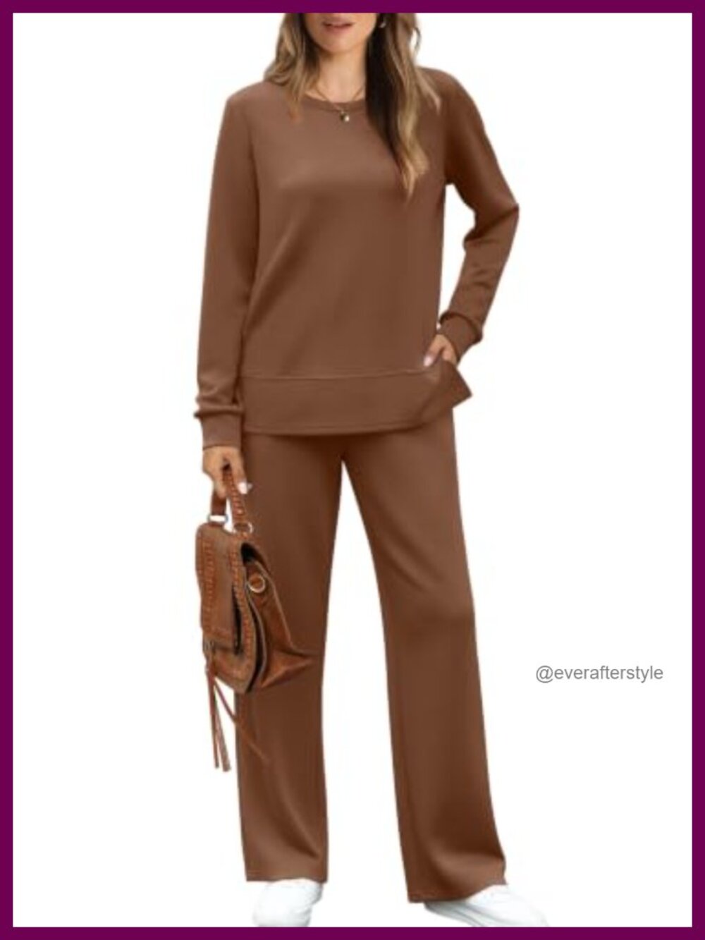 Wide Leg Sweatsuit Set with Pockets Travel Lounge